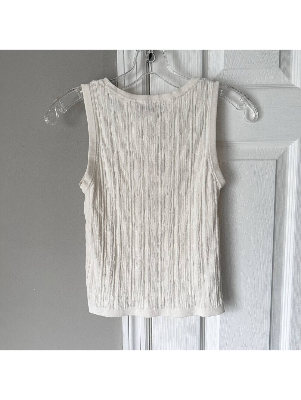 LOFT Ivory Ribbed Button Up Cardigan & Matching Top Set Women's Small Basic - Picture 4 of 9
